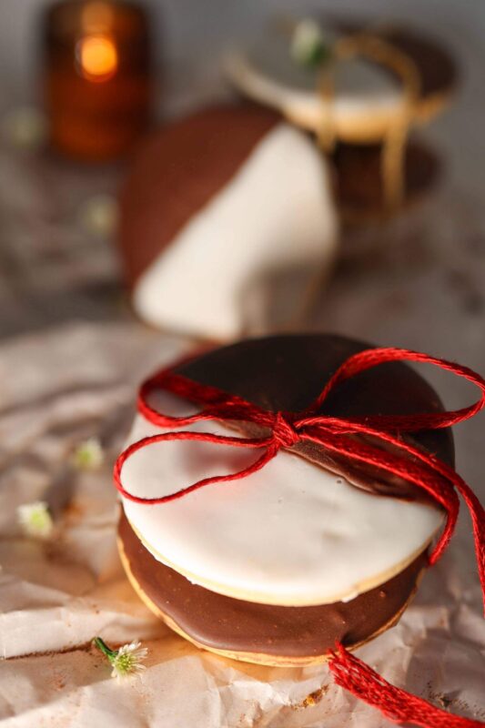 black and white cookies