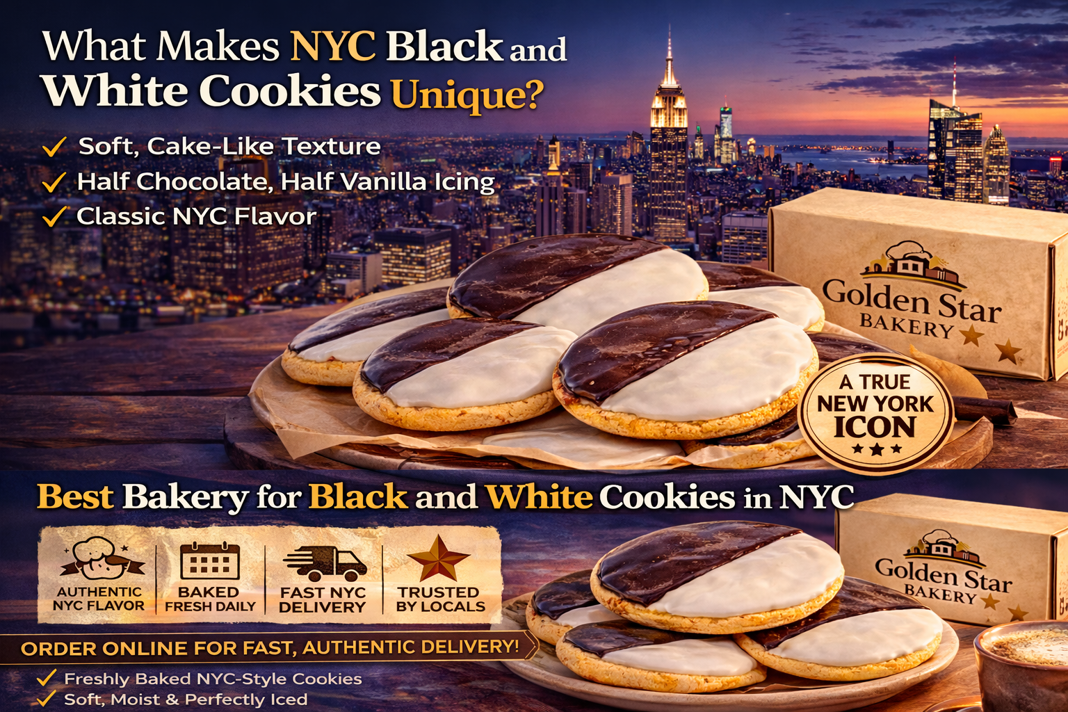 What makes NYC black and white cookies unique